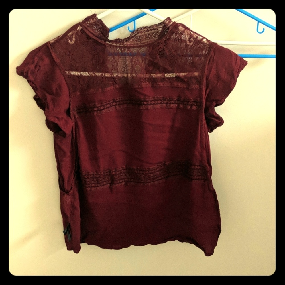 High necked ruffle shirt